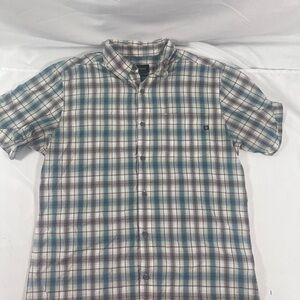 Marmot Shirt Mens Medium Plaid Short Sleeve Button Up Outdoor Summer Hiking